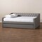 Baxton Studio Haylie Light Grey Full Size Daybed with Roll-Out Trundle Bed 158-9674 - alternate 2